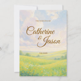 Beauty Watercolor Scenery Wedding Invitation Einladung