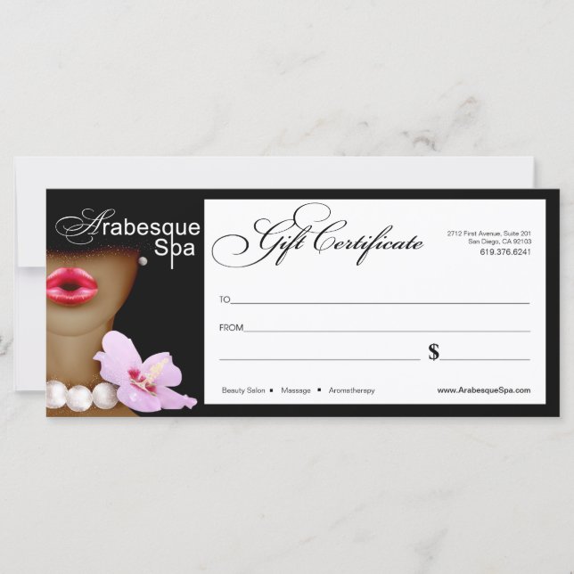 Beauty Wellness-Center Arabesque Geschenkgutschein (Vorderseite)