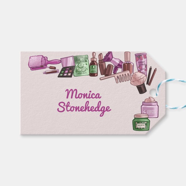 Beauty Wellness-Center Geburtstagsparty Geschenkanhänger (Vorderseite (Horizontal))