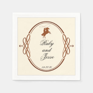 Beauty Western Dark Brown Wedding Serviette