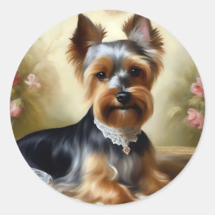 Beauty Yorkshire Terrier Niedlich Runder Aufkleber