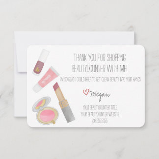 Beautycounter Produkt Handgezeichnet Dankeschön-Ka Dankeskarte