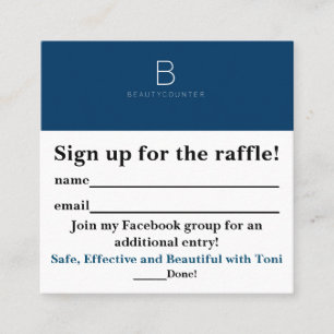 Beautycounter Raffle-Belege Quadratische Visitenkarte