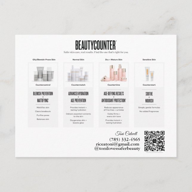 Beautycounter Skincare Regimens Einladung Postcar (Vorderseite)