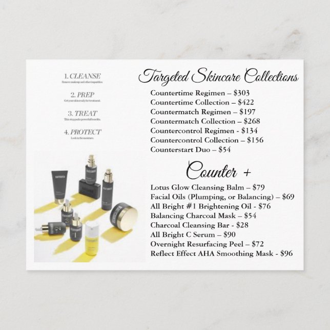 Beautycounter Skincare Regimens Einladungspostkarte (Rückseite)