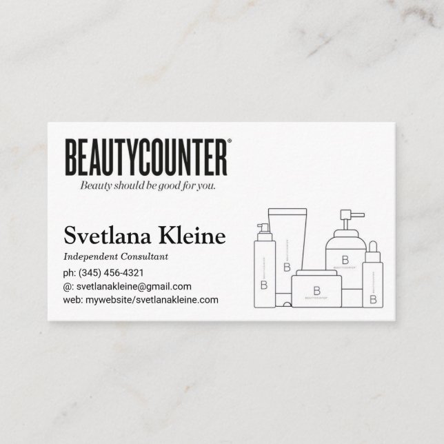 Beautycounter Visitenkarte-Schwarzes Visitenkarte (Vorderseite)