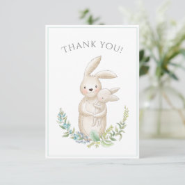 Beaux animaux Bunny Baby shower vert Merci