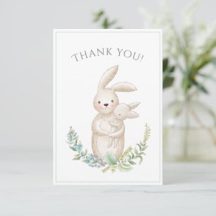 Beaux animaux Bunny Baby shower vert Merci