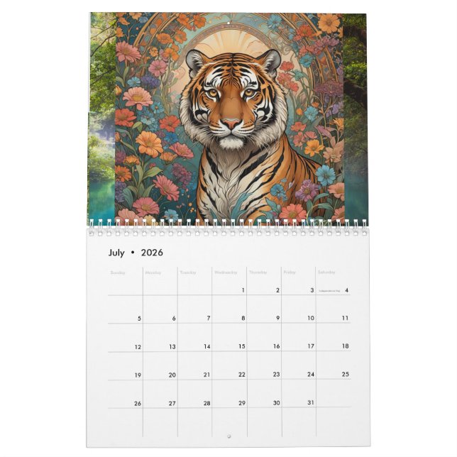 Beaux animaux du calendrier mondial 2025 (Jul 2026)
