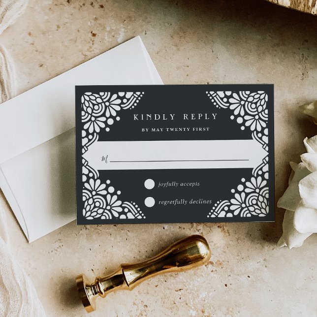 Beaux Arts RSVP-Karte | Holzkohle RSVP Karte (Von Creator hochgeladen)