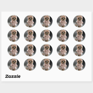 Beaux autocollants ronds de chiot