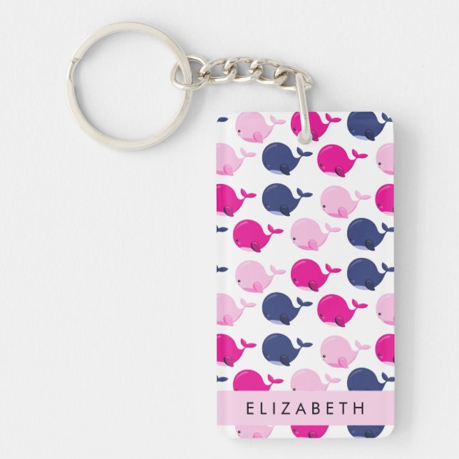 Beaux Baleines, Motif De Baleines, Votre Nom (Devant)