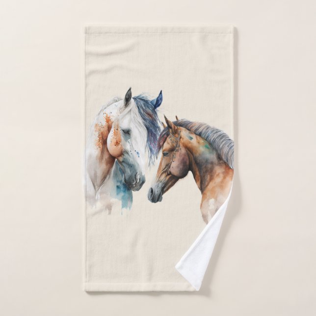 Beaux Chevaux Style Boho Occidental (Serviette à main)