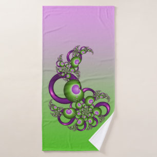 Beaux cœurs roses verts modernes abstraits fractal