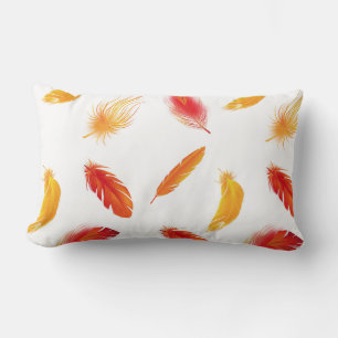 Beaux coussins aux plumes colorées