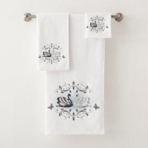 Beaux Cygnes et papillons décoratifs