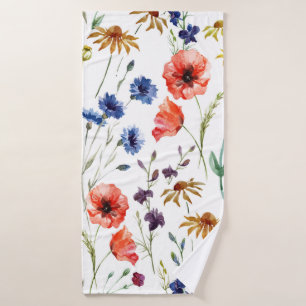 Beaux fleurs sauvages, aquarelle, pavot, fleur de