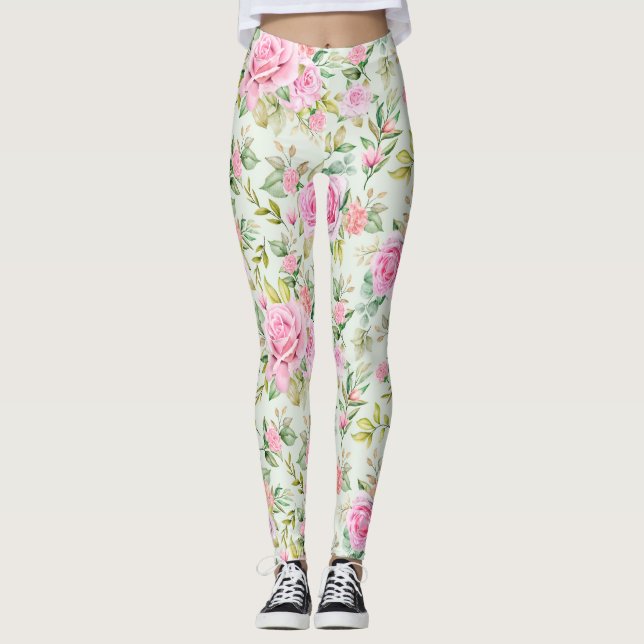 Beaux Leggings Floraux (Devant)