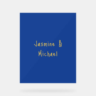 Beaux Noms De Couple Calligraphiés Bleu Et Or