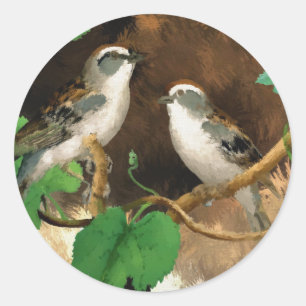 Beaux Oiseaux Bruants Nature, Stickers Glossy