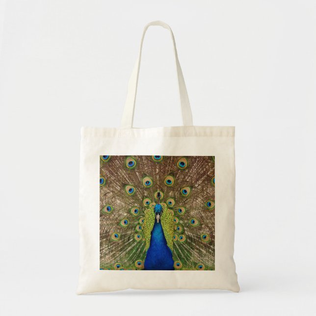 Beaux paon et copie de plumes sur le sac (Devant)