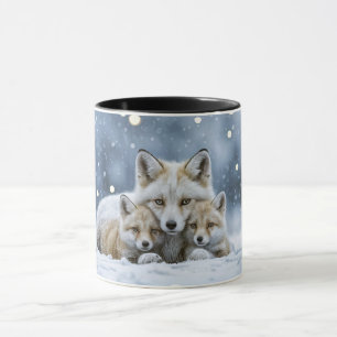 Beaux Renards dans la Neige Tasse à Café ou Mug