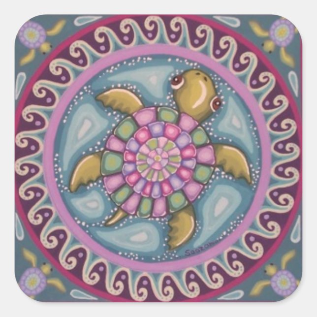 Beaux stickers de tortues de Soozie Wray (Devant)