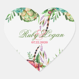 Beaux Stickers Mariage Succulents