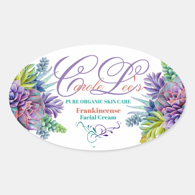 Beaux succulents Stickers Soins de la peau bio (Devant)