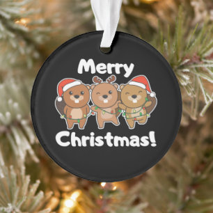 Beaver Christmas Animals Beavers Merry Christmas Ornament