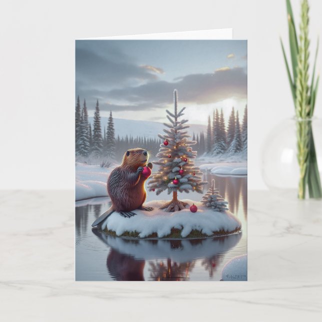 BEAVER CHRISTMAS - WILDLEBEN FEIERTAGSKARTE (Vorderseite)