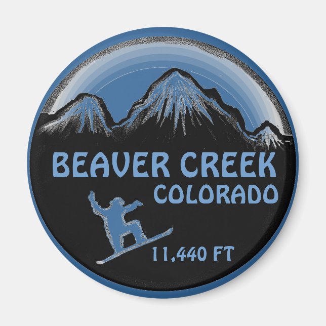 Beaver Creek Colorado bleu snowboard art aimant (Devant)