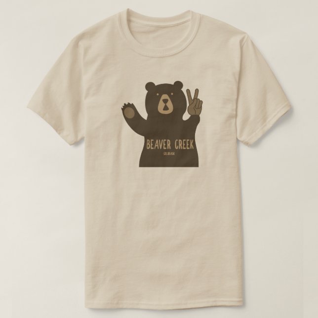 Beaver Creek Colorado Peace Bär T-Shirt (Design vorne)