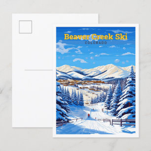 Beaver Creek Ski Colorado Vintage Reise Postkarte