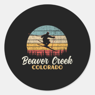 Beaver Creek Skifahren Colorado Vintage Bergski Runder Aufkleber