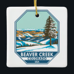 Beaver Creek Skigebiet Winter Colorado Keramikornament<br><div class="desc">Biber Creek Winter Kunstdesign zeigt die Winterlandschaft.</div>