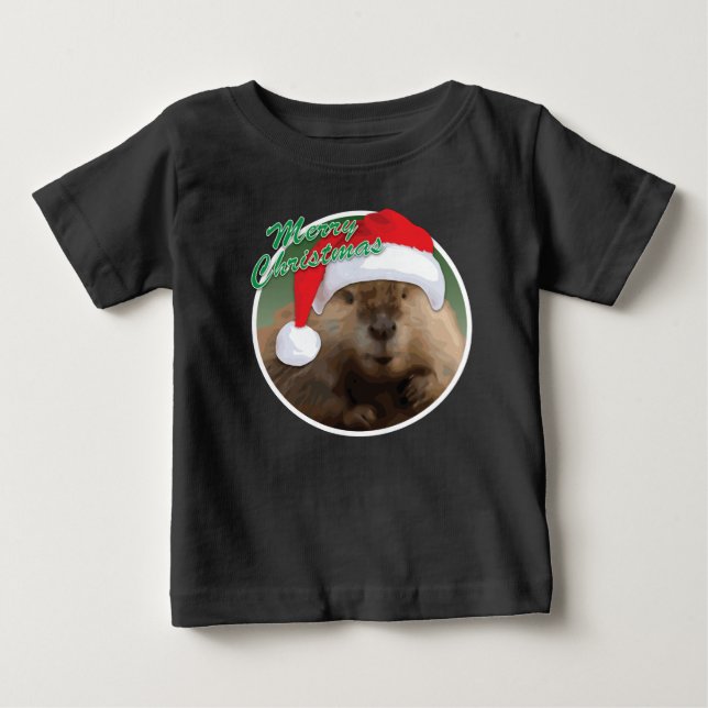 Beaver de Noël - T-shirt Baby Fine Jersey (Devant)