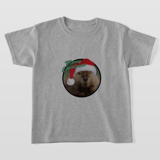 Beaver de Noël - T-shirt de base pour enfants (Poser)