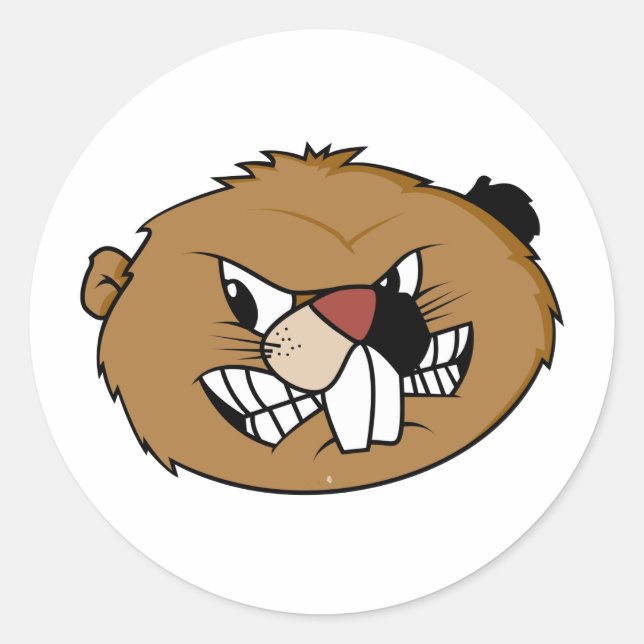 Beaver Face Runder Aufkleber (Vorderseite)