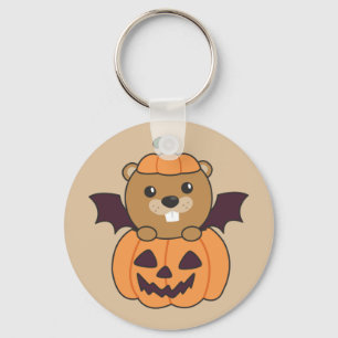 Beaver Halloween Pumpkin Bat Kostüm Schlüsselanhän Schlüsselanhänger
