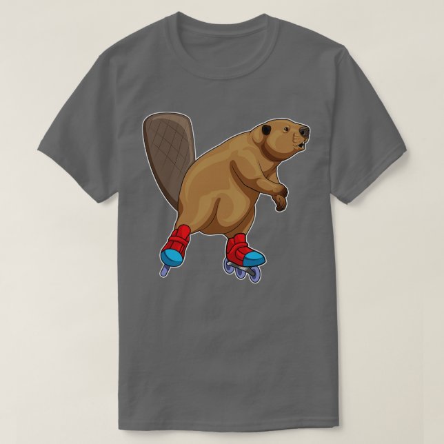 Beaver Inline Skaten Roller Skate T-Shirt (Design vorne)