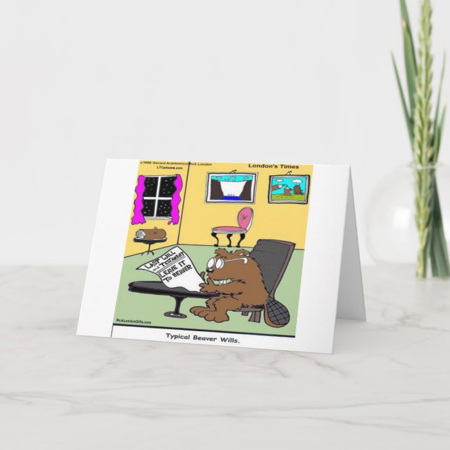 Beaver Living Wills Rick London Funny Karte (Vorderseite)