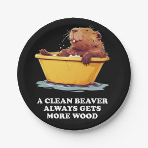 Beaver Lover Bath Pappteller