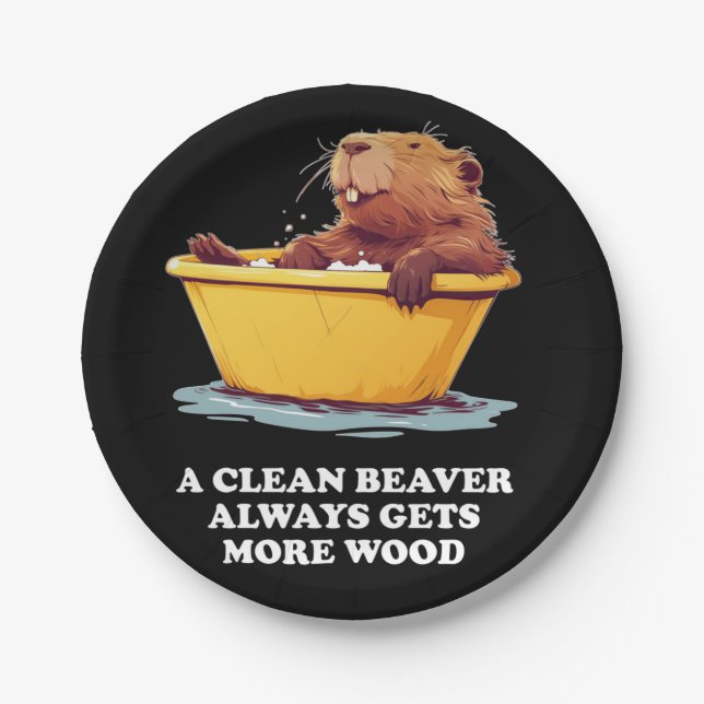 Beaver Lover Bath Pappteller (Vorderseite)