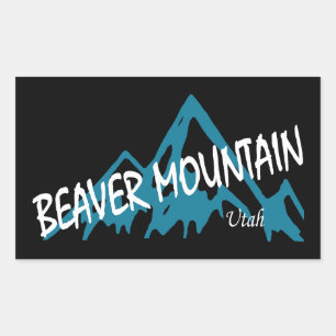 Beaver Mountain Resort Berge Rechteckiger Aufkleber