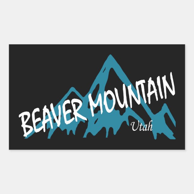 Beaver Mountain Resort Berge Rechteckiger Aufkleber (Vorderseite)