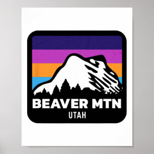 Beaver Mountain Utah Skifahren Snowboarden Familie Poster