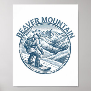 Beaver Mountain Utah Snowboarder Poster
