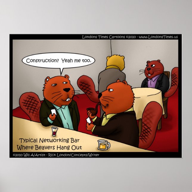 Beaver Networking Funny Posters Poster (Vorne)