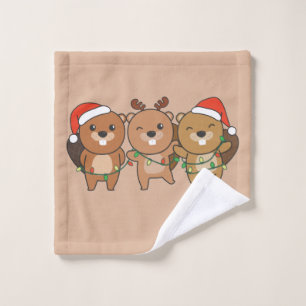 Beaver Noël Animaux de Noël Cute Beaver Était